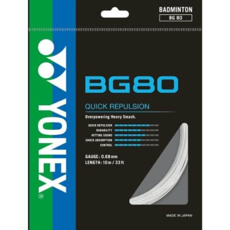 YONEX GARNITURE BG80 10M BLANC