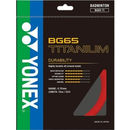 YONEX GARNITURE BG65 TITANIUM 10M ROUGE